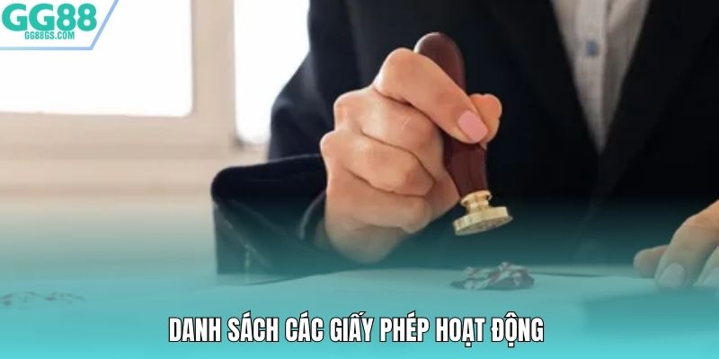 Danh sách các giấy phép hoạt động
